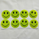 Reflective Helmet Stickers - Fluorescent Yellow Reflective PVC Smile Stickers